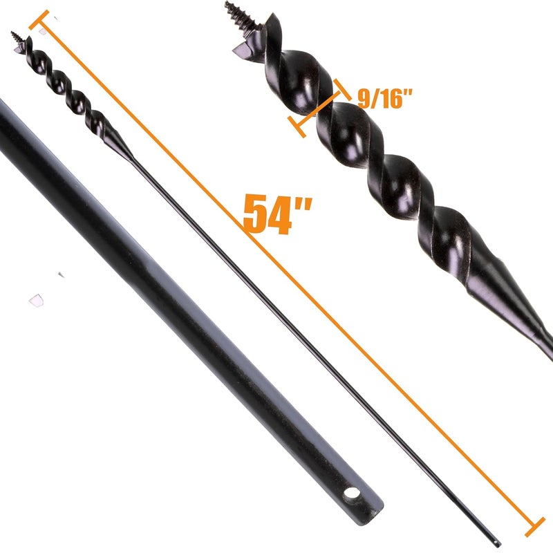 wowsupm Flex Installer Drill Bit Fish Bit Self Screw Point for Pulling Line Through Tight Spaces 9/16 in. x (4.5 FT) 54 in. Extra Gift C - Image 2